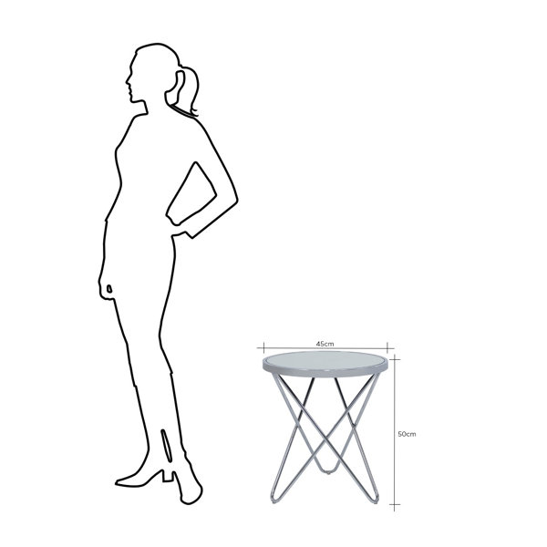 Metro Lane Ducharme Sofa Table for Living Room Furniture, 50cm Metal